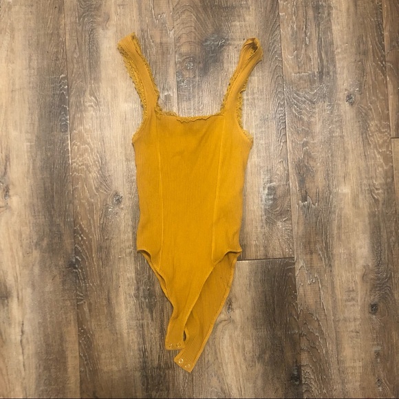 Forever 21 Tops Yellow Body Suit With Lace Trim From Forever 2